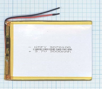 Аккумуляторная батарея Li-Pol (3x70x100мм), 2pin, 3.7В, 3000мАч